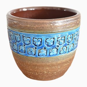 Cachete de cerámica Rimini Blu de Aldo Londi para Bitossi, años 60