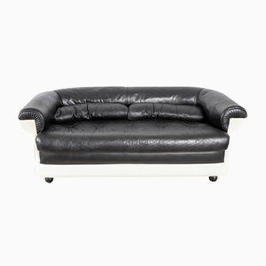 Space Age Leather Sofa by Angelo Mangiarotti