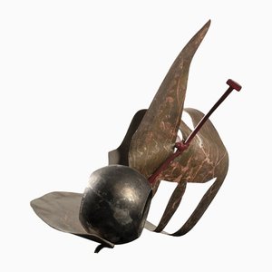 Claude Viseux, Scultura astratta, 1986, acciaio inossidabile e rame