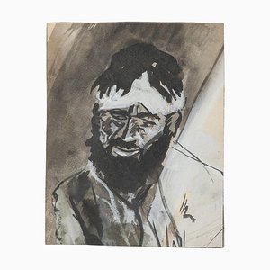 Unknown, Portrait, Original Tempera Drawing, 20th Century