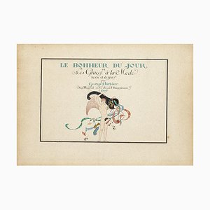 George Barbier, Frontispiece for Le Bonheur du Jour, Original Pochoir, 1929