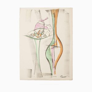 Emmanuel Poirier, Still Life, Original Lithograph, 1950
