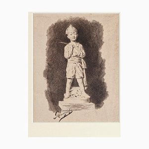 Marzichi, el soldado de juguete, tinta y acuarela, principios del siglo XX