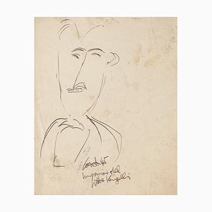 Antonio Cardile, Portrait d'Antonio Vangelli, Dessin Original à la Plume, 1945