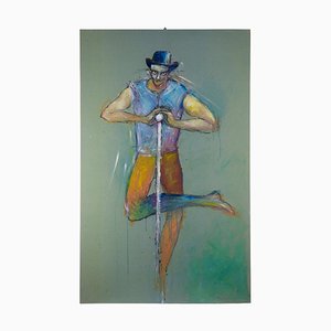 Sergio Barletta, The Juggler, Original Tempera & Oil, 1990er