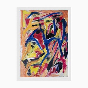 Giorgio Lo Fermo, colores abstractos, óleo sobre lienzo original, 1983