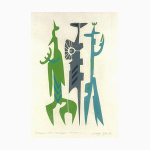 Leo Guida, Three Friends, estampado y serigrafía original, años 90