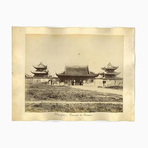 Inconnu, Antique Views of Shanghai, Buddha Temple, Original Albumen Print, 1890s