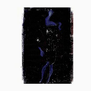Unknown, Blue Figure in Dark Night, Original Lithograph, 1970s