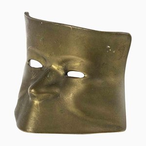 Maschera vintage in ottone, Italia, XX secolo