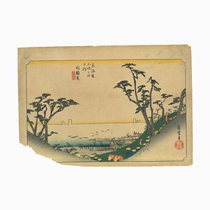 Utagawa Hiroshige, Shirasuga, Shiomi-Zaka Zu, Gravure sur Bois Originale, 1833/1834