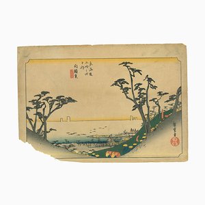 Utagawa Hiroshige, Shirasuga, Shiomi-Zaka Zu, Original Holzschnitt, 1833/1834