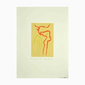 Leo Guida, L'Homme et le Cerf, Gravure Originale, 1989