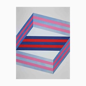 Renato Livi, Striped Composition, Original Lithograph, 1971