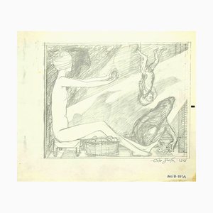Leo Guida, The Sybil, Dessin Original au Crayon, 1972