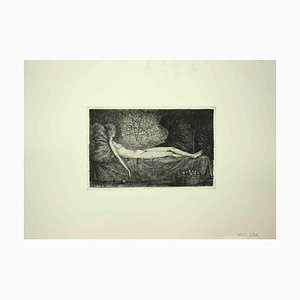 Leo Guida, Reclined Nude, Original Etching, 1970s