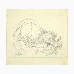 Leo Guida, The Attack, Original Pencil Drawing, 1970