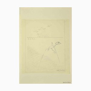 Leo Guida, Spider Bird, Original Bleistiftzeichnung, 1972