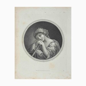 Thomas Holloway, Retrato de mujer, Grabado original, 1810