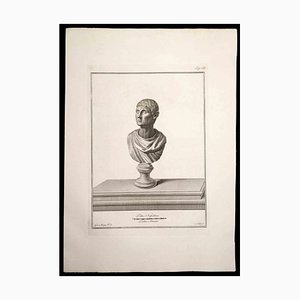 Carlo Nolli, Ancient Roman Bust, Original Etching, 18th Century
