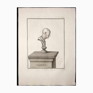 Carlo Nolli, Ancient Roman Bust, Original Etching, 18th Century