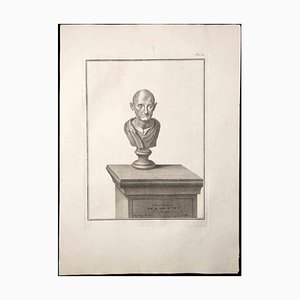 Carlo Nolli, Ancient Roman Bust, Original Etching, 18th Century