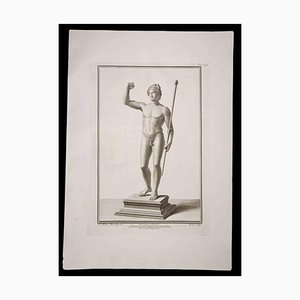 Carlo Nolli, Statue Romaine Antique, Gravure Originale, 18ème Siècle