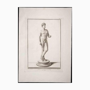 Carlo Nolli, Hermes as Ancient Roman Statue, Original Etching, 18th Century