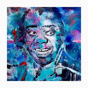 Ivana Burello, Louis Armstrong, Original Mixed Media, 2019, Encadré