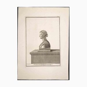 Nicola Fiorillo, Ancient Roman Bust, Original Etching, 18th Century