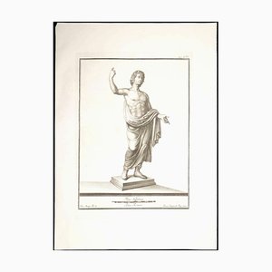 Francesco Cepparoli, Antike Römische Statue, Original Radierung, 18. Jh