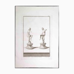 Pietro Campana, Ancient Roman Statue of Nudes, Original Etching, 18th Century