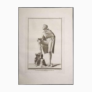 Pietro Campana, Ancient Roman Statue, Original Etching, 18th Century