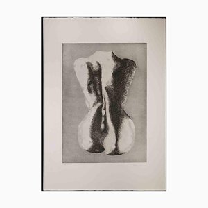 Giacomo Porzano, Woman from the Back, Original Etching, 1972