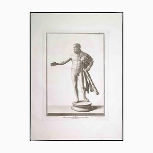 Francesco Cepparoli, Ancient Roman Statue, Original Etching, 18th Century
