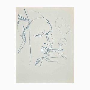 Raoul Dufy, estudio para autorretrato, litografía original, años 30