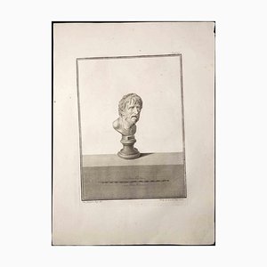 Giovanni Morghen, Ancient Roman Bust, Original Etching, 18th Century