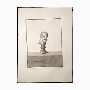 Giovanni Morghen, Ancient Roman Bust, Original Etching, 18th Century