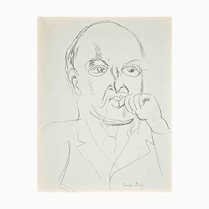 Raoul Dufy, estudio para autorretrato, litografía original, años 30