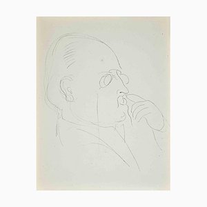 Raoul Dufy, estudio para autorretrato, litografía original, años 30