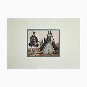Unknown, Theatrical Costume, Original Watercolor Drawing, 1860s