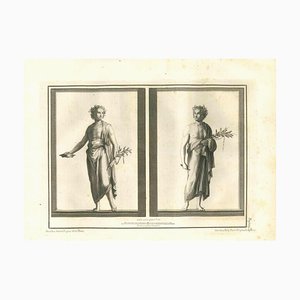 Nicola Billy, Ancient Roman Statues, Original Etching, 18th Century