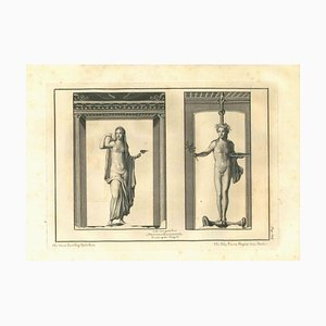 Nicola Billy, Statues Romaines Antiques, Gravure Originale, 18ème Siècle