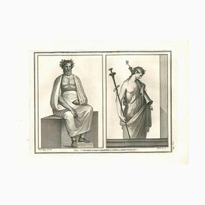 Giovanni Morghen, Ancient Roman Statues, Original Etching, 18th Century