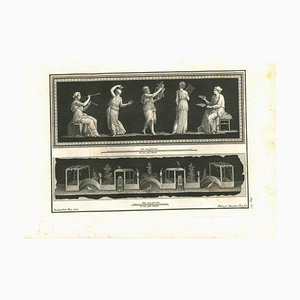 Philip Morghen, Antike Römische Malerei, Original Radierung, 18. Jh