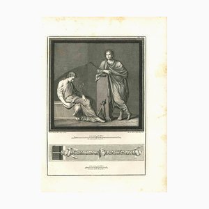 Roccus Pozzi & Nicola Vanni, Ancient Roman Painting, Original Etching, 18th Century