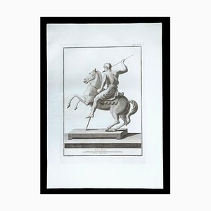 Pietro Campana, Estatua romana antigua, Grabado original, década de 1700