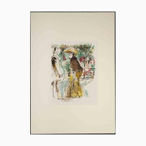 Unknown, Sketch in the Garden, Original Ink & Watercolor Drawing, Early 20th Century