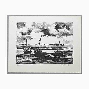 Paul Petit, Ships, Original Lithograph, Mid 20th Century