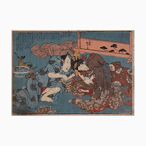 Utagawa Kuniyoshi, Shunga, Original Holzschnitt, 1850
